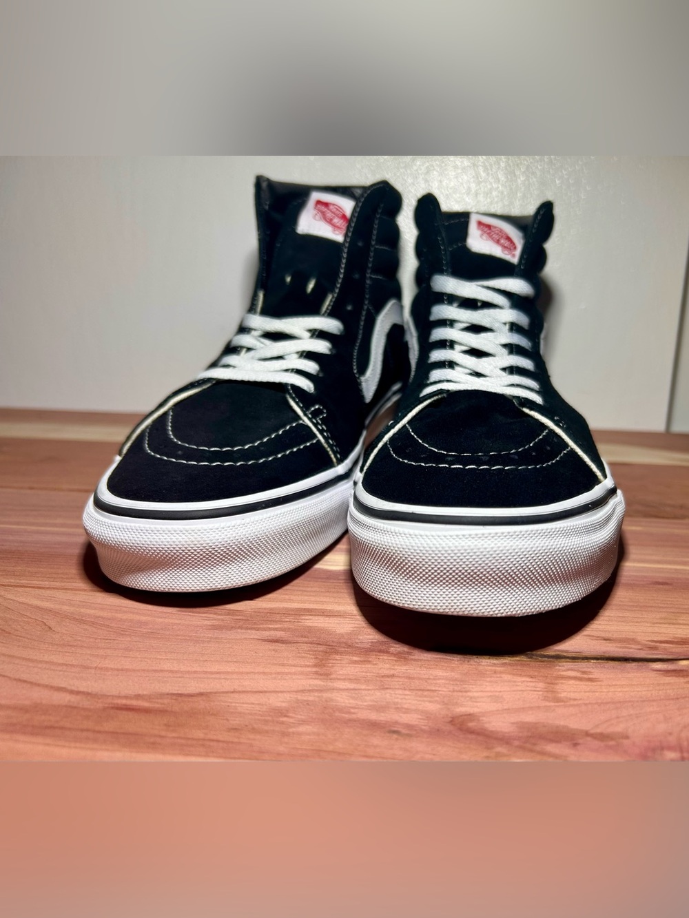 Vans Black and White High-Top Skate Sneakers